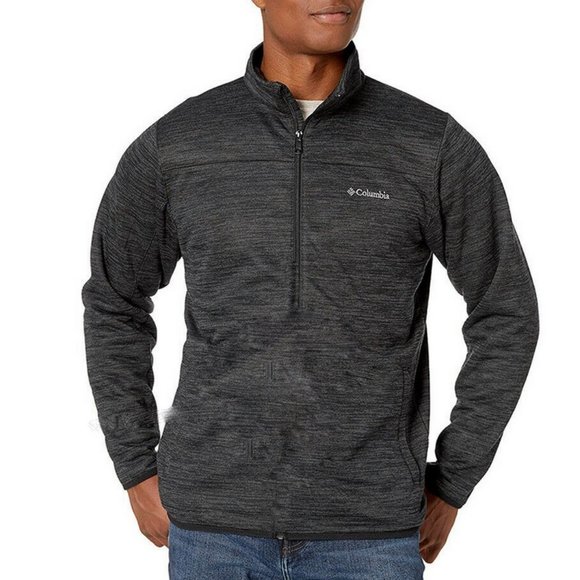 Men's Columbia Heather Gray  Birch Woods Half Zip Fleece Size Large - Picture 1 of 13